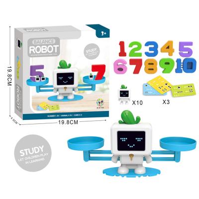 China Kids Play Game Montessori Robot Balance Scale Math Toys For Children for sale