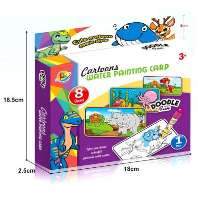 China Children Coloring Dinosaur Drawing Toys Amazon Hot Selling Children Doodle Drawing Board Magic Water Painting Dinosaur Card Toys for sale