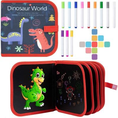 China Kids Coloring Dinosaur Toys Amazon Kids Doodle Drawing Board Hot Selling Erasable Blackboard Toys Magic Dinosaur Book for sale