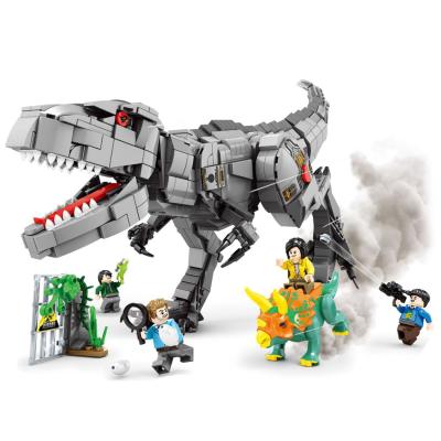 China Building Toy 1079pcs Tyrannosaurus Rex Building Blocks Jurassic Mech Dinosaur Toys For Children 1617 for sale