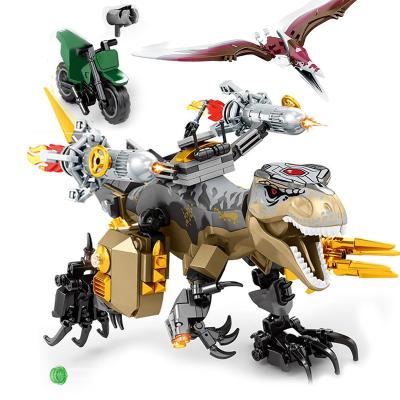 China Jurassic Toy 603pcs 2in1 Mecha Dinosaur Robot Building Block Kids Toys World 1616 for sale