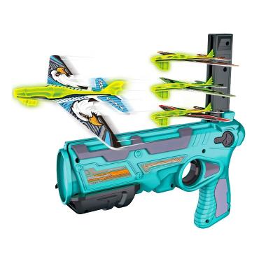 China Foam Gun Toy Kid Air Battle Game Foam Airplane Launcher Gun Outdoor Shooting Toy for sale