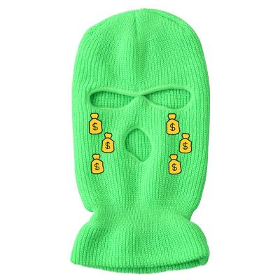 China Embroidery JOINT Custom Army Hip Hop Face Mask Windproof Hat Full For Party Balaclava Three Holes Hats Ski Mask Beanie Knit for sale