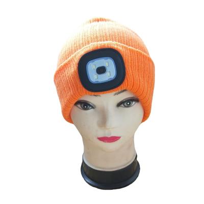 China COMMON wholesale unisex sport LED lighted for knitting beanie cap winter warmer hats with light for winter sport for sale