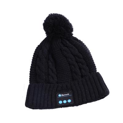 China COMMON European American Winter Bluetooth 5.0 New Winter American European COMMON Winter Hat Two Ear Call Bluetooth Headphone Music Knitting Hat for sale