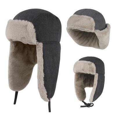 China breathable & Rrussian Custom Made Trapper Hat Wholesale Warm Winter Faux Fur Caps Waterproof And Winter Warm Earflap for sale