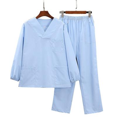 China Hospital Factory Cheap Price Cotton Material Overalls Custom Made Long Sleeve Work Clothes for sale