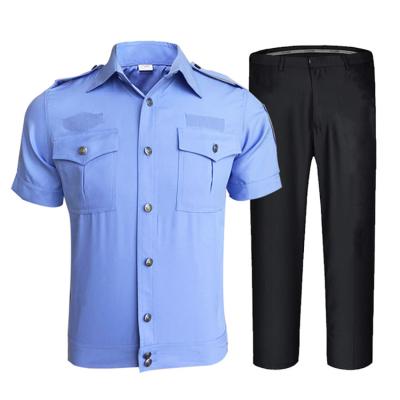 China Unisex Short Sleeve Uniforms Customized Short Sleeve Jacket And Pants Summer High Quality Security Uniform 2 Piece Set for sale