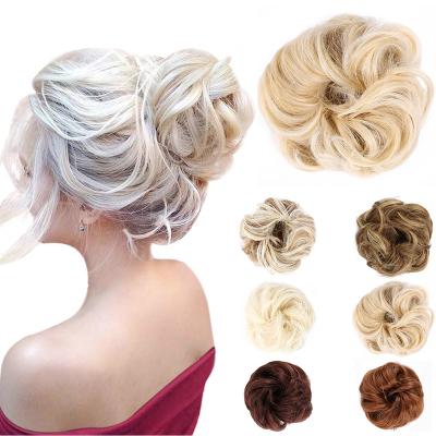 China Updo Messy Scrunchie Bun Hair Extensions One Piece Synthetic Hair Extensions Curly Hair Bun Bun Elastic Band for sale