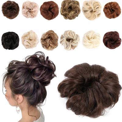 China Synthetic Hair Extensions Ombre Hair Bun Donut Hair Bun Updo Elastic Band Messy Soft Bun Wig for sale