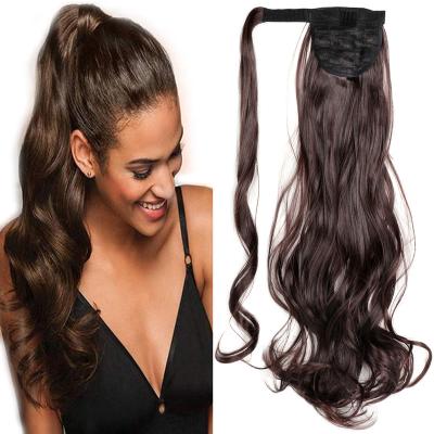 China U-tip Hair 22 Inch Hair Extension Tails Long Straight Wavy Curly Wrap Around Clip In Pony Tails Hairpiece for sale