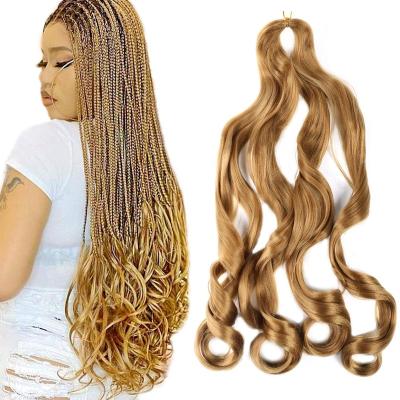 China Spiral Curls Braoding Hair 2021 Hot Sale Synthetic Loose Wave Hair Braiding French Curls Yaki Hair Bundles Spiral Hair Crochet Curls for sale