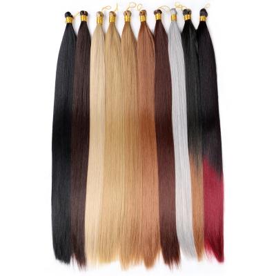 China Straight Bulk Hair 22inch 150g Mix Ombre Color Synthetic Hair Silk Straight Bulk Hair Extensions For Braiding for sale