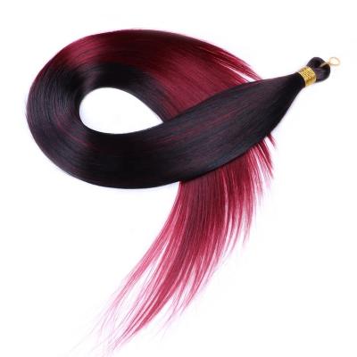 China Straight Hair 22 Inch 150g Ombre Synthetic Bulk Hair Straight Bundles Silk Bulk Hair Extensions for sale