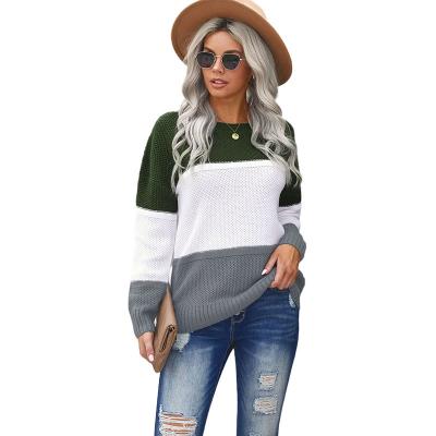 China Breathable Winter Knitted Sweater Woman Tops Three Color Winter Fashionable Quilting Sweaters For Ladies for sale