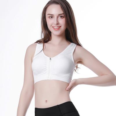 China 2021 NYLON women's bras comfortable bra front zipper and cushioned sports vest bra ladies for sale