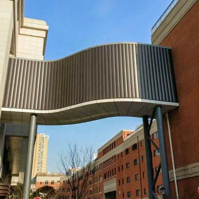 China Modern Aluminum Aluminum Curtain Wall Canopy Aerial Sun Awning Remote Control Sun Shade System for sale