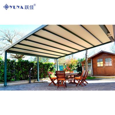 China Waterproof Motorized Automatic Rain Canopy Balcony Pergola Retractable Aluminum Canopy Tent Roof for sale