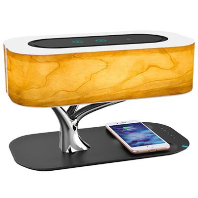 China New Modern Wireless Charger Desk Lamp 2022 Wireless Charger With Light Speaker Tree For Mobile Phone Wireless Fast Charging for sale