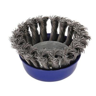 China Removing Stain Dirty-Twisted Wire Cup Brush Knotted Carbon Steel 4Inch 100mm Wire Thickness 0.5mm High Tensile Stain Rust Removing Paint for sale