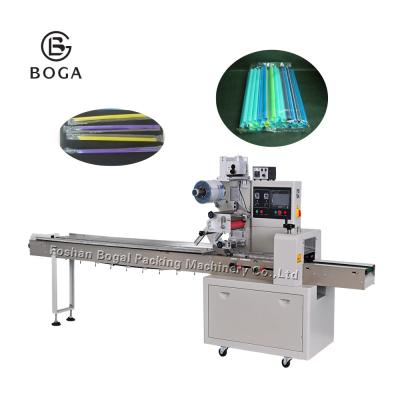 China Semi Automatic High Speed Flow Wrapper / Pouch Individual Straw Packing Machine for sale