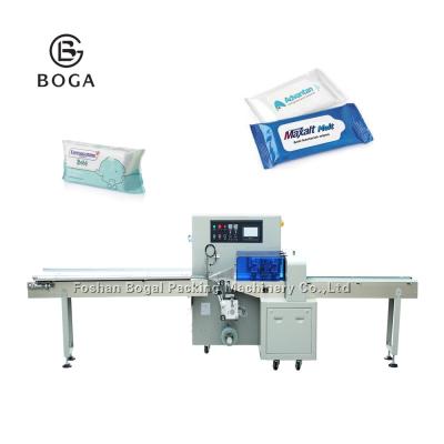 China BG-250X automatic pouch packing machine SS304 rotary flow wet tissue packaging machine factory Te koop