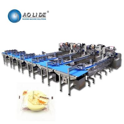 China Snack Food Feeding Cookie Packaging Machine For Postry Cookies Swiss roll for sale