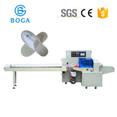 China Fully Automatic Pillow Type Packing Machine Disposable Slippers Packing for sale