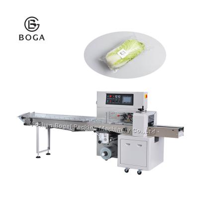 China Pillow Flow Cabbage Lettuce Packaging Machine Semi Automatic for Fresh Vegetable for sale