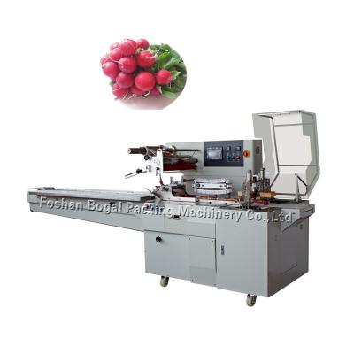 China Horizontal Fruit Vegetable Packing Machine Servo Motor Full Stainless Steel Radish Pack for sale