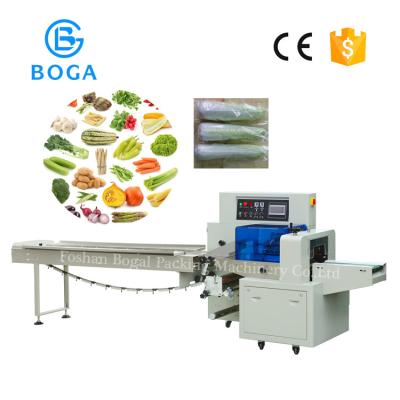 China Semi Automatic Flow Packaging Machine / Fresh Vegetable Packing Machine for sale