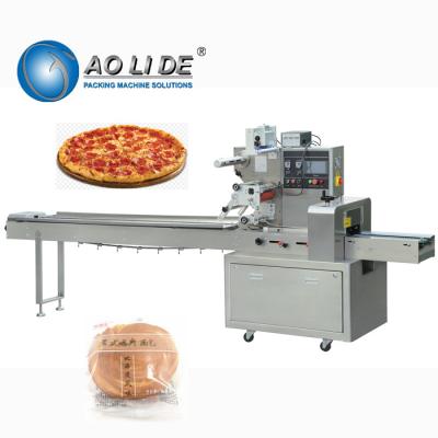 China Automatic Horizontal Flow Wrap Machine Rotably Small Mexican Pizza Packaging for sale