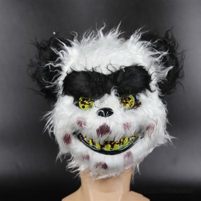 China Bunny Rabbit Bloody Creepy Halloween Horror Mask White Sticky Killer Mask Halloween PVC Environmental Protection Blister Wool Mask Adult Dress for sale