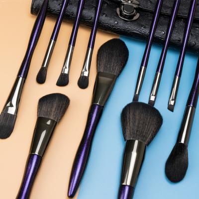 China Angular Blush Each Set of 11 Purple Makeup Brush Women Eye Makeup Brush Set for sale