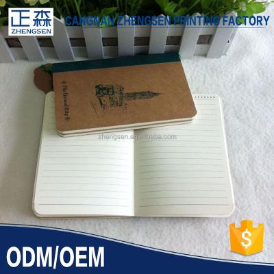 China Printed hot sale A5 costom logo eco notebook kraft paper notebook memo pad for sale