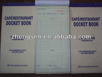 China Loose Leaf Bills Restaurant Register Guest Carbonless Checkbook for sale