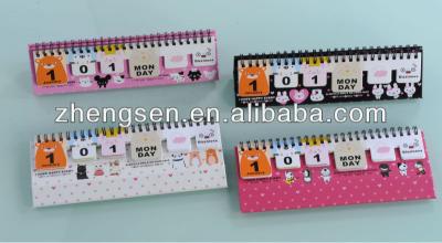 China Creative Table Calendar Desk Calendar Designs Cute Funny Mini Calendar With Stand for sale