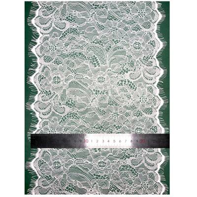 China 2021 New Flowers 100% Viable Nylon Net Embroidery Lace Fabric 24cm Lace-001-8-2 for sale