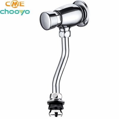 China Modern Factory Hot Sale Push Button Type Time-Delayed Chrome Plated Flush Valve For Manual Urinal Flushometer for sale