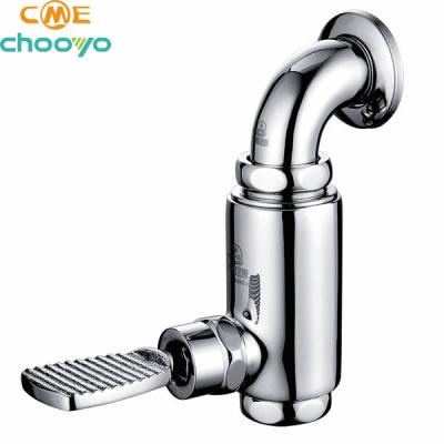 China Chrome Plated Toilet Knob Modern Brass Time Delay Drain Valve Flush for sale