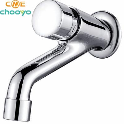 China Metered Wall Mounted Faucets Bathroom Faucet Faucet Chrome Plated With Push Handle WATER TAP for sale