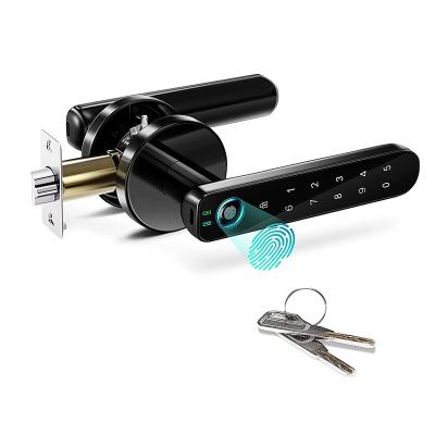 China Acrylic Panel + Zinc Alloy Smart Black Door Lock with Low Battery Indicator Status Remind Replace Battery for sale