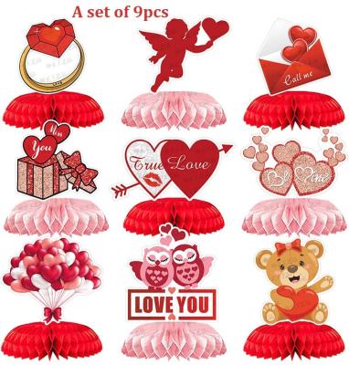 China Valentine's Day Paper Table Toppers Honeycomb Paper Supplies For Sweet Date for sale