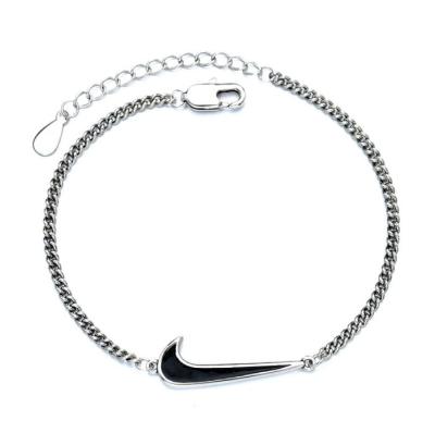 China Wholesale High Quality Lead Free Nickel Free 925 Silver Plated Brass Black Enamel HipHop Swirl Bracelet For Women for sale