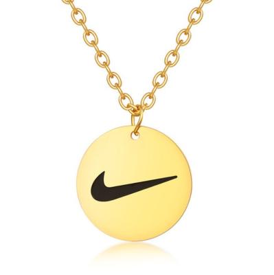 China Lead Free Nickel Free Luxury Brand Customized Titanium Steel Hip Hop Round Dics Sway Pendant Necklace for sale