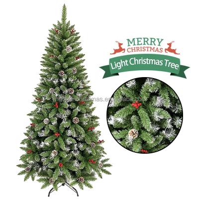 China Christamas Home Decoration 2021 Best Choice Unique Artificial Amazon PVC Pointed Christmas Tree With White Tips For Xmas Home Festical Deocration for sale