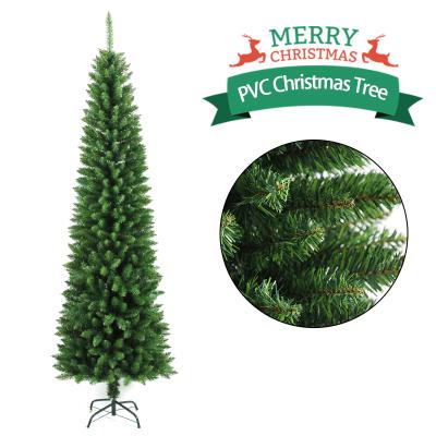 China 2021 Newest Hot Amazon Pencil PVC Artificial Christmas Tree Indoor Safe Plant Decorated with Light for Christmas Decor and for sale