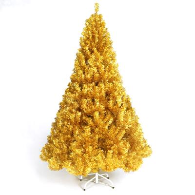 China Christamas Home Decoration PVC Best Choice Premium Golden Artificial Folding Christmas Tree For Business Gifts for sale