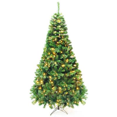 China PVC Hit 2021 for Amazon Green Customized PVC Artificial Christmas Tree with Warm Light for Christmas Festival Home Decoration for sale