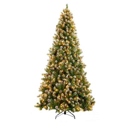 China 2021 Customized Dongyang Amazon PVC Hot Sales Premium PVC Artificial Green Christmas Tree With Warm Light For Home Decoration for sale